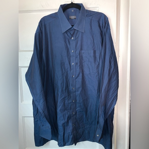 Mens eterna blue button down shirt size 48‎